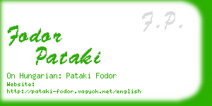 fodor pataki business card